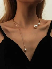 Pearl Decor Cuff Open Choker for Women Jewelry for Women Necklace Accessories