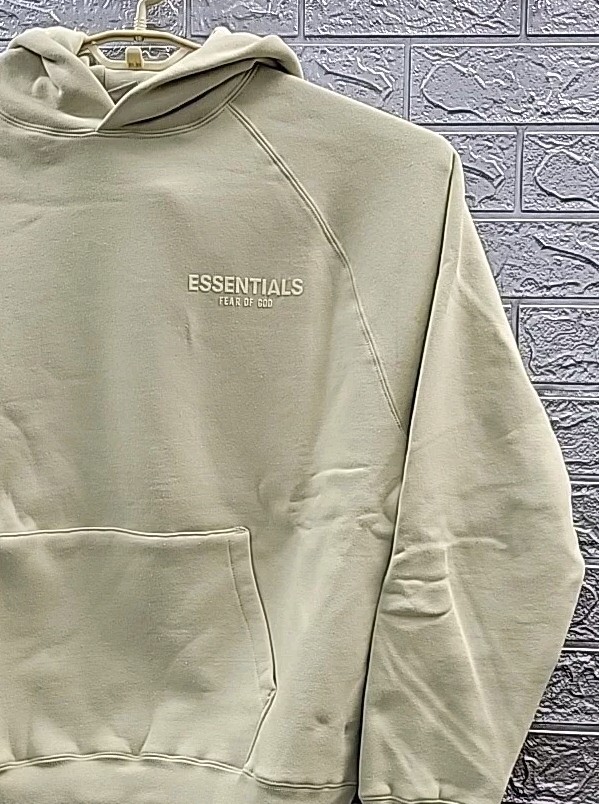 New Essential Fear Of God Front Logo Pullover Hoodie W/Pocket