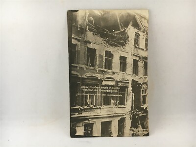 German Revolution Berlin Postcard 1919 RPPC Strassenkampf Schützenstraße House 