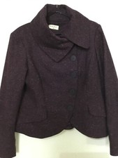 Kaliko Wool/silk Blend Plum Jacket Size 16 Nwot