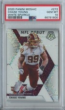 2020 Panini Mosaic Chase Young Rookie White Sparkle Debut RC Prizm SSP PSA 10