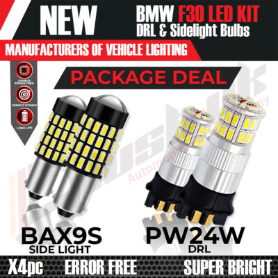 Canbus BAX9S 54 SMD & PW24W HELLWEISSE LED-SEITENLEUCHTEN TAGFAHRLICHT PAKETANGEBOT F30