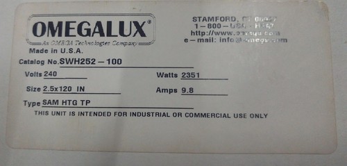 OMEGA SWH252-100 Ultra-High Temperature Heating Tapes - 第 6/7 張圖片