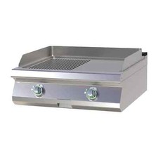 Elektro-Griddleplatte Tischger&auml;t Grillplatte gerillt/glatt 800x730x300 mm 9 kW