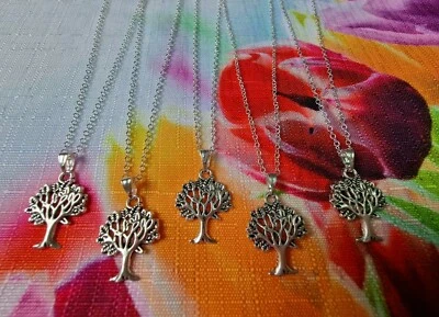 MARKENLOS Restposten Halsketten 10 Stk 925 Silber Pl. Lebensbaum Anhänger Großhandel 51 cm