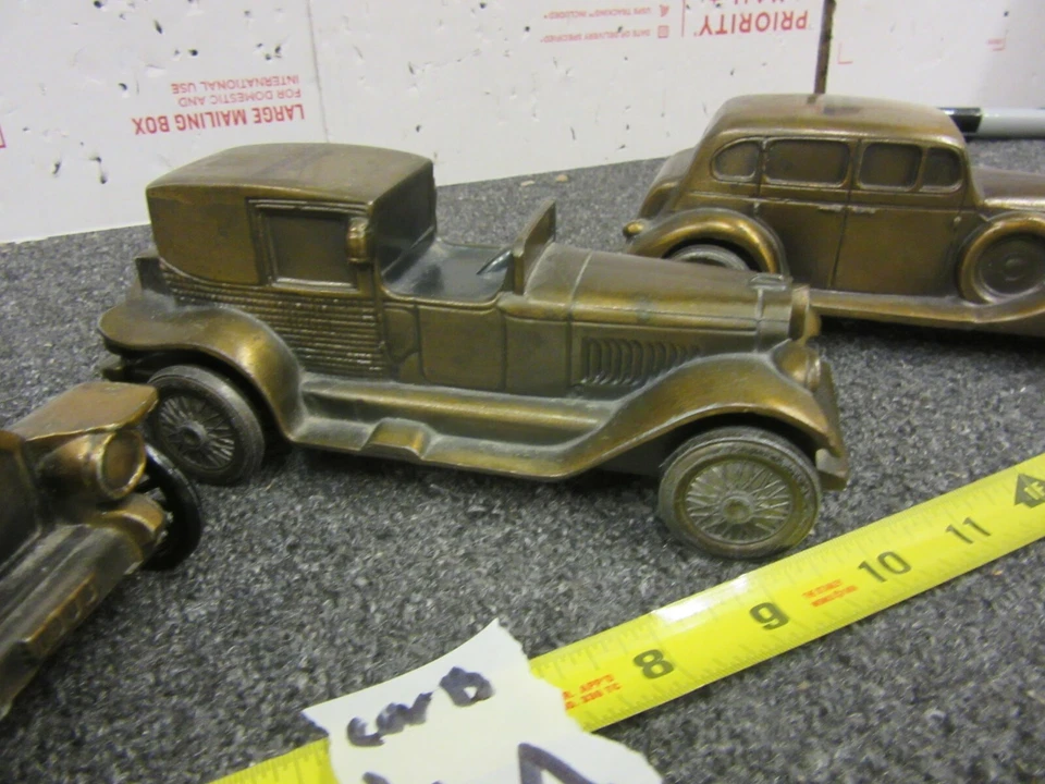 Lote 3 Cinturón Antiguo Banco Maíz y Primer Ahorro Estatal Bronce CarPackard Lincoln Foto 3 de 4