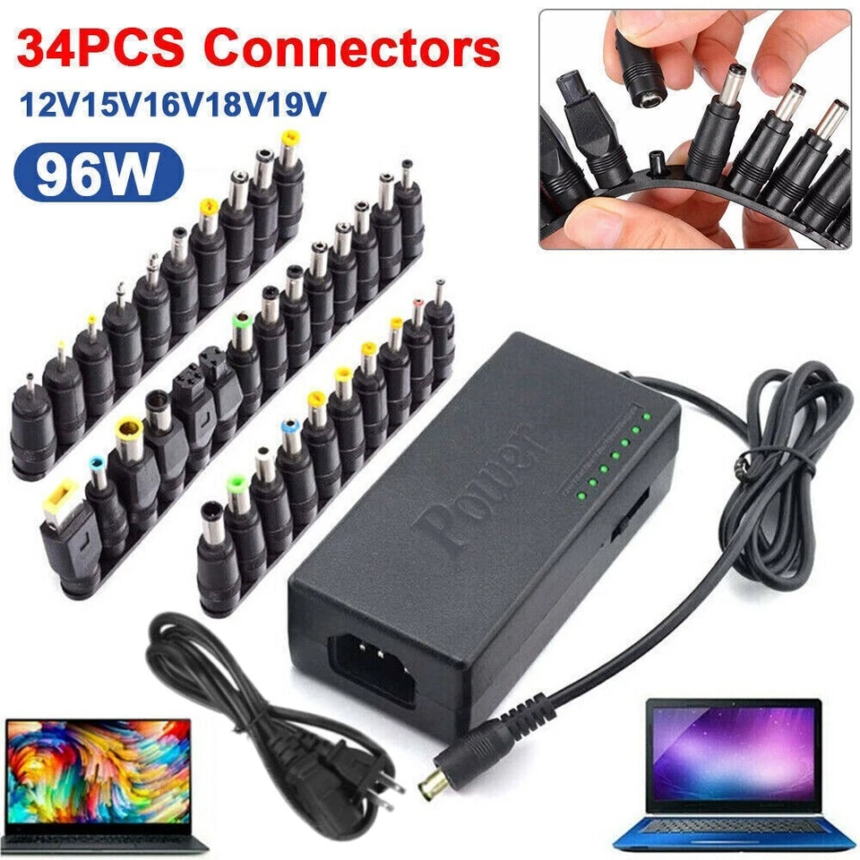 96W Universal Laptop Power Supply Charger Adapter w/ 42 Tips Notebook Charger US - Image 2 of 4