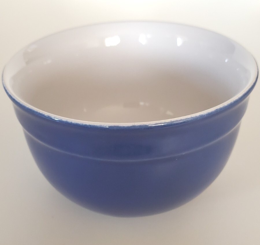 Emile Henry Cobalt Blue Porcelain Ceramic Butter Bell Crock Dish Made