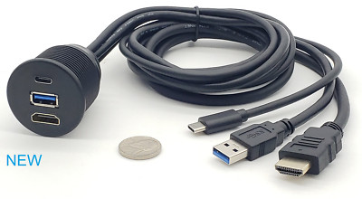 Accele USB HDMI Type C Triple Extender Cable 38mm Adapter Pod USBRHDMIC