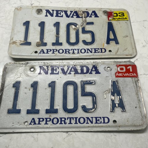 US State Nevada Apportioned 11105 A Motor Vehicles Licence Plate Matching Pair