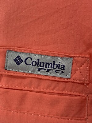 Chemise homme Columbia PFG Sportswear orange manches courtes chemise de