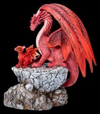 Drachen Figur rot - Feuerdrachen Familie - Dr...