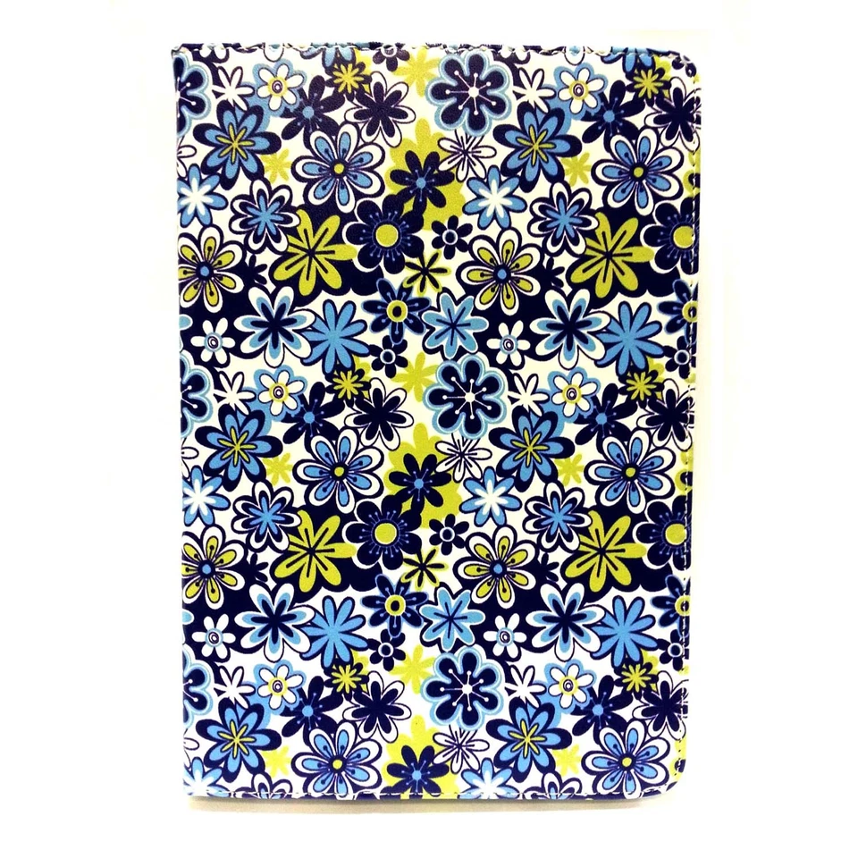 CASE FOR APPLE IPAD 2 IPAD 3 IPAD 4 BLUE WHITE YELLOW FLOWER PU LEATHER COVER - Image 2 of 4