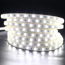 LED Strip 220V 240V 5050 SMD IP67 Waterproof Lights Rope RGB White Blue UK plug