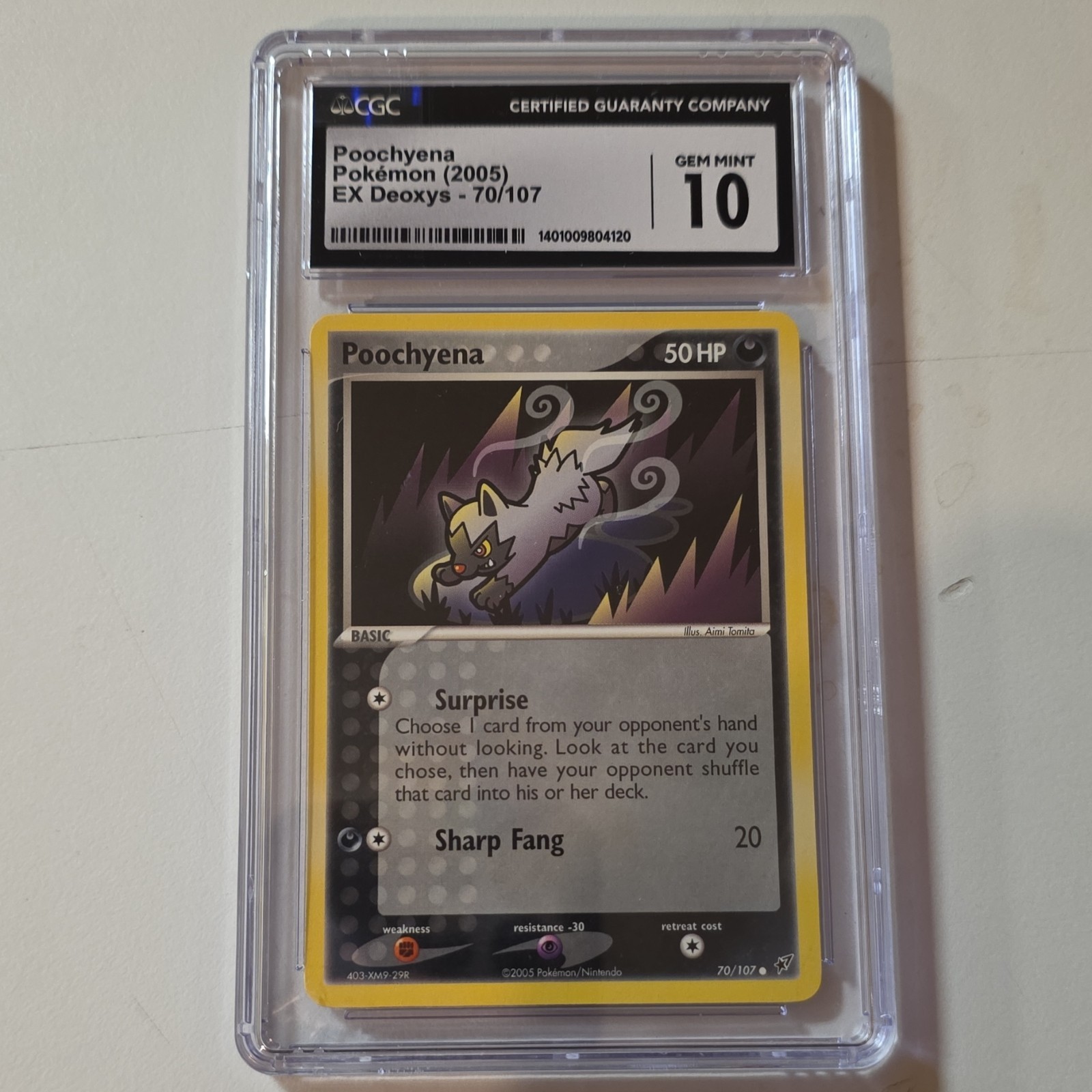 Pokémon EX Deoxys Poochyena CGC 10 Regular 70/107 English 2005