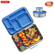 Stainless Steel Bento Box Kids, Kids Metal Bento Lunch Box BPA Free Lunch Box...