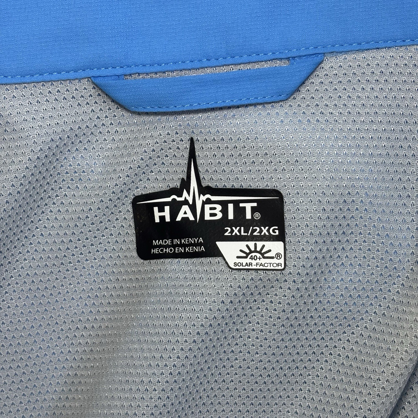 Habit Shirt Mens 2XL Blue Short Sleeve Button-Up Fishing UV Protection ...