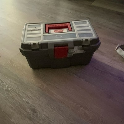 Keter Plastic Tool Box With Handle Gray Red No Drawers Single Item Organizer
