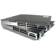 Lot of 2 Cisco Catalyst WS-C3750X-24T-L 24-Port Gigabit Switch w/ C3KX-NM-1G
