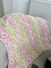 Handmade Quality Knitted Baby Blanket Soft Cozy Warm and Durable Gift Idea. UK.