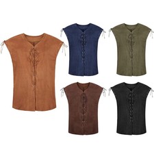 Medieval Men's Vest Steampunk Medieval Vest Pirate Waistcoat Halloween Mens Vest