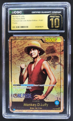 2024 ONE PIECE MONKEY D. LUFFY LIVE ACTION PROMO P-047 CGC 10 PRISTINE Y PT
