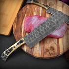 5PCS Handmade Damascus Chef Knife Set Kitchen Knives with Leather Roll — photo 9