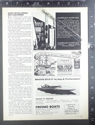 1966 ADVERTISEMENT for Maherajah Water skis & Fresno 18 drag race speed boat