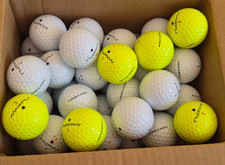 40 MAXFLI TOUR X CG GOLF BALLS - VERY GOOD CLEAN & BRIGHT (WHITE & YELLOW)