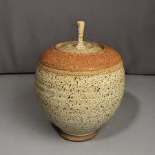 Jonathan Kaplan 1984 Signed Studio Pottery Stoneware Lidded Jar 8.5 Vintage
