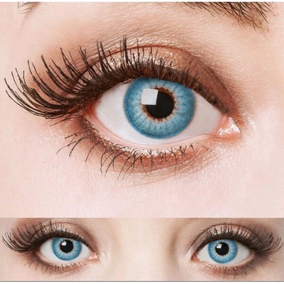 Aricona Blue Fire Funlinsen Blau Jahreslinsen Kontaktlinsen Halloween Party NEU