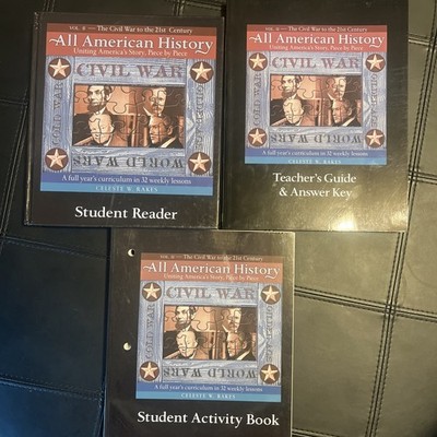ALL AMERICAN HISTORY volumes 1 & 2 , student readers (wear), Teachers Keys 1 & 2