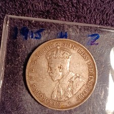 1915 H Australia Silver Florin Two shillings KGV Value Free combined Shipping !
