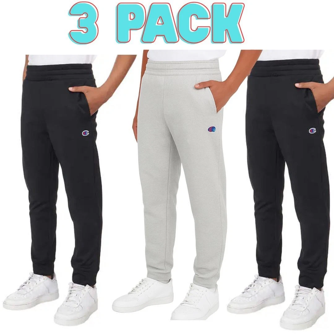 Champion Youth Tech Fleece Jogger 1 GRAY M & 2 BLACK NWT Size XS (5/6) 3 PACK
Opens in a new window