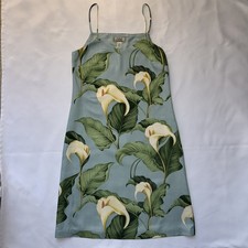 Tommy Bahama 100 Silk Calla Lily Floral Slip Dress Tropical Island Sage Green 2