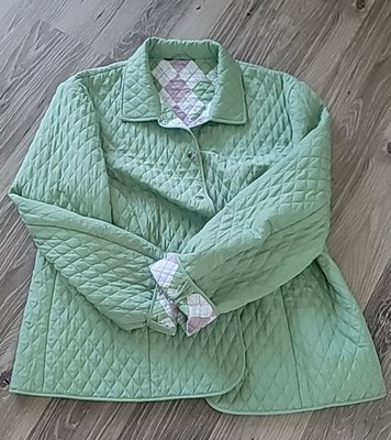 #ad #ad Briggs New York Women#x27;s Spring Green Quilted Jacket With Snap Front Size 18W $18.00