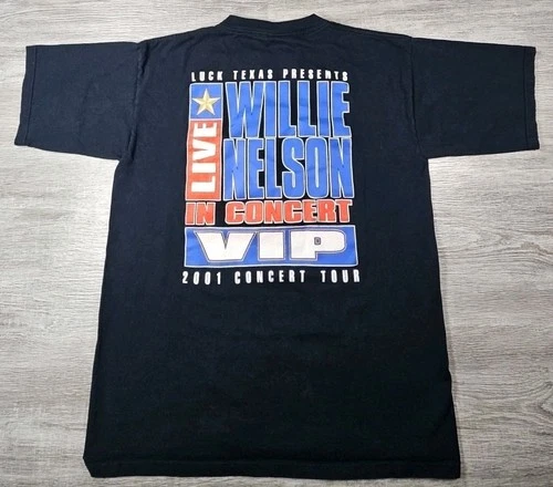 Vintage Willie Nelson VIP 2001 Tour T-shirt Band Tee Size LR 2000s vintage concert t-shirt, vintage, single stitch, B+ condition