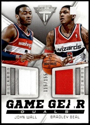 2013-14 Panini Titanium #38 Beal / John Wall Game Gear Duals /155 Jersey E1