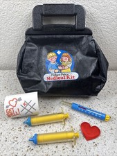 Vintage 1987 Fisher Price Medical Bag Kit Doctor Dr Nurse Play Set w/Accessories