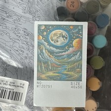 Paint By Numbers 40x50  Canvas  Moon And Forest   Without Frame 
