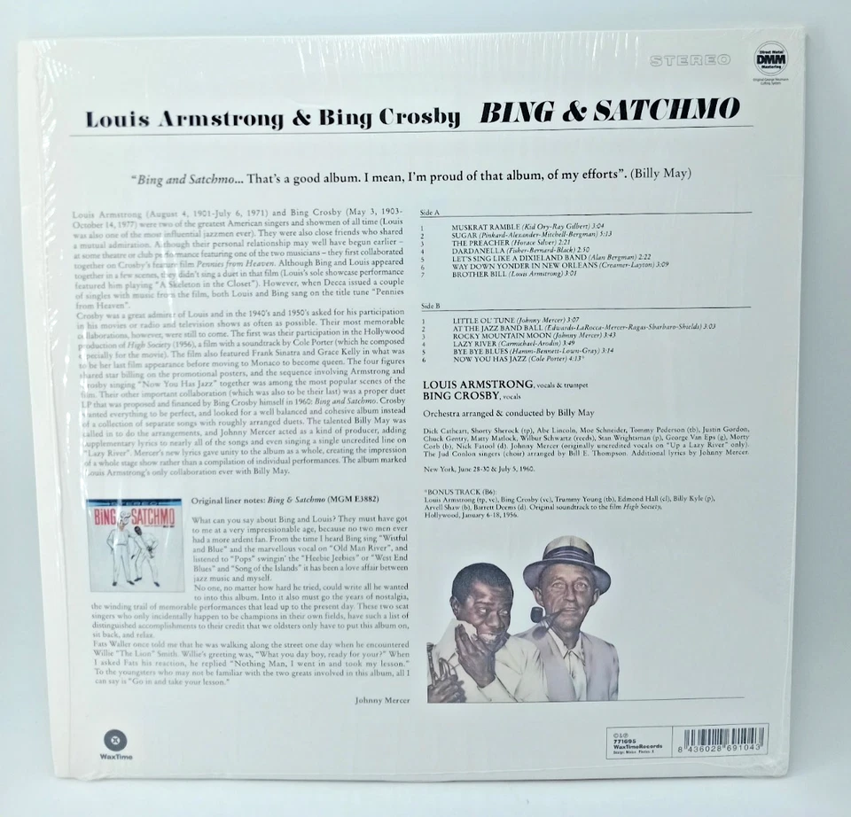 Louis Armstrong & Bing Crosby – Bing & Satchmo – Waxtime 771695 Collectors Edit - Image 2 of 3