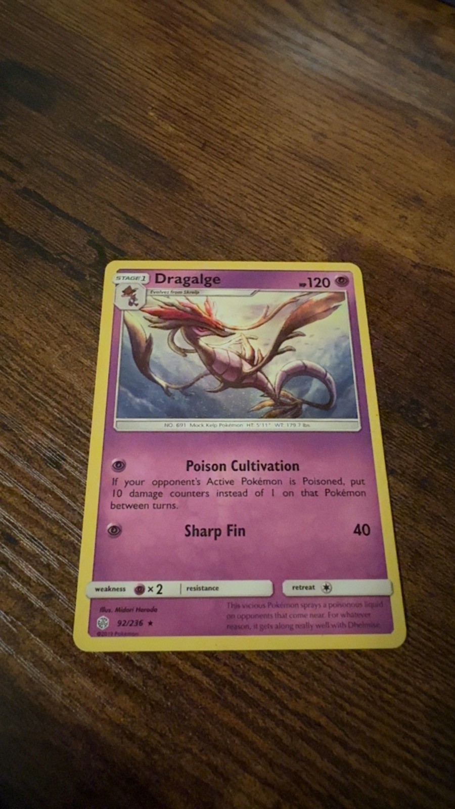 Dragalge 92/236 Rare Cosmic Eclipse Pokemon Lightly Played