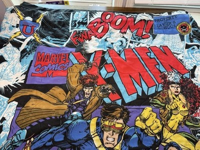 Vintage 1990s X-MEN Marvel Comics Mutant Twin Comforter Blanket 60x90