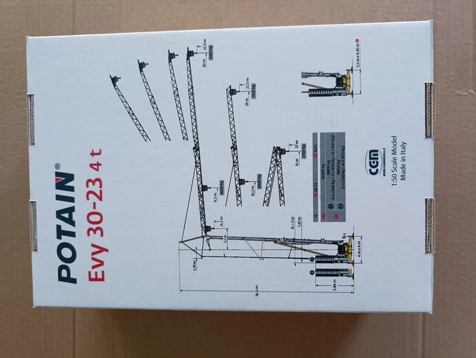 POTAIN EVY 30-23 1:50 Scale Selferecting Tower Crane  - CGM Models New - Immagine 3 di 4
