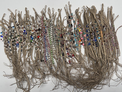 NEW 120 pieces Hemp Anklet Bracelet ASSORTED Mushroom Glass Pendant Beads Clay