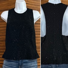 Oleg Cassini Black Tie Sequin Beaded Tank Size 10 - Made for Neiman Marcus