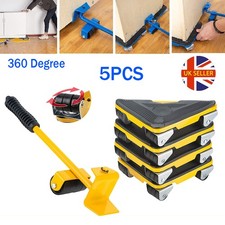 5 Pcs Heavy Duty Furniture Shifter Lifter Set Wheel Moving Removal Slider Mover