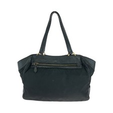 Prada Vitello Daino Tessuto Leather Nylon Handbag Women Black One Size