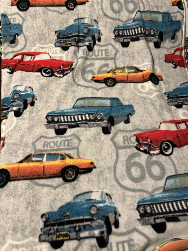 JO-ANN anti pill fleece fabric by the yard - Route 66 Cars