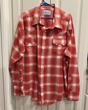 Vintage Rockmount Ranch Wear Pearl Snap Button Down Red Cowboy Western Shirt XXL
